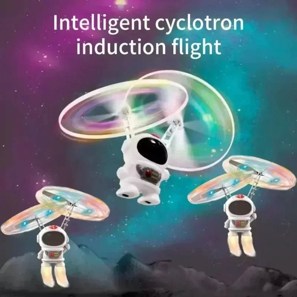 Creative Mini Astronaut Drone Cartoon Spaceman Flying Robot Toys with USB Charging Hand Control Helicopter Kids Gift