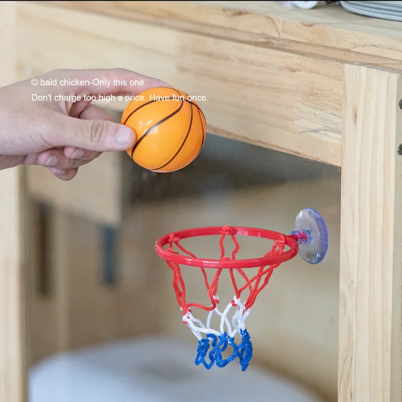 Small Basketball Set Coordinated Wrist Solid Rubber Elastic Ball Children's Exercise Shooting Table Game Toy