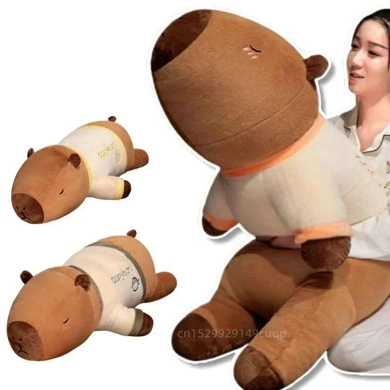 Giant Cute Capybara Plush Doll (29.5-39.4 in) - T-shirt Throw Pillow Best Gift