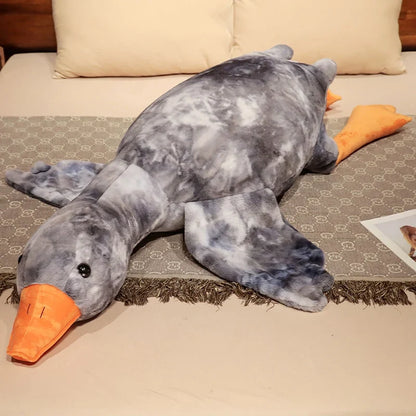 Giant Colorful Goose Plush Pillow – 130cm Long Stuffed Hug Cushion