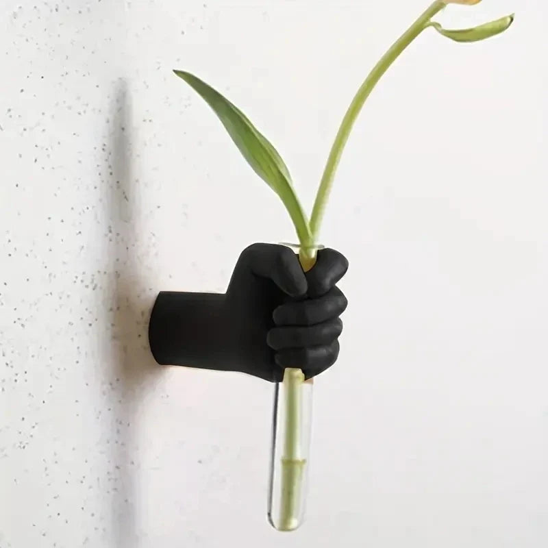 Modern Geometric Resin Wall Vase – Handmade Hanging Flower Vase for Home Decor