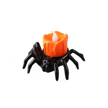 1/2pcs LED Candle Light Plastic Spider Pumpkin Lamp Haunted House Halloween Party Decoration Horror Props Halloween Decorations