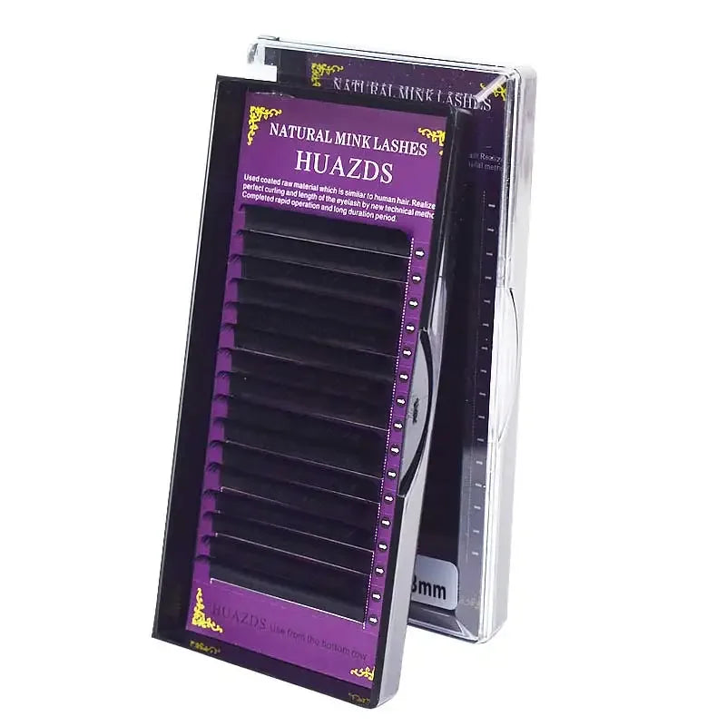 16 - Rows Black Matte Faux Individual Eyelash Extensions - Ideal for Professionals Seeking Soft, Natural - Look Lash Extensions