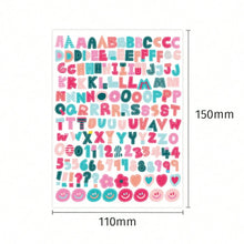 10pcs/Set Colorful Alphabet & Number Sticker For Diy Scrapbook Decoration, Water-Resistant With No Trace