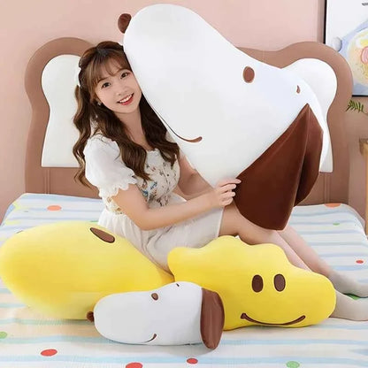 Kawaii Classic Cartoon Beagle Dog & Yellow Bird Plush Pillow – Soft Stuffed Sofa Doll (40–80cm)