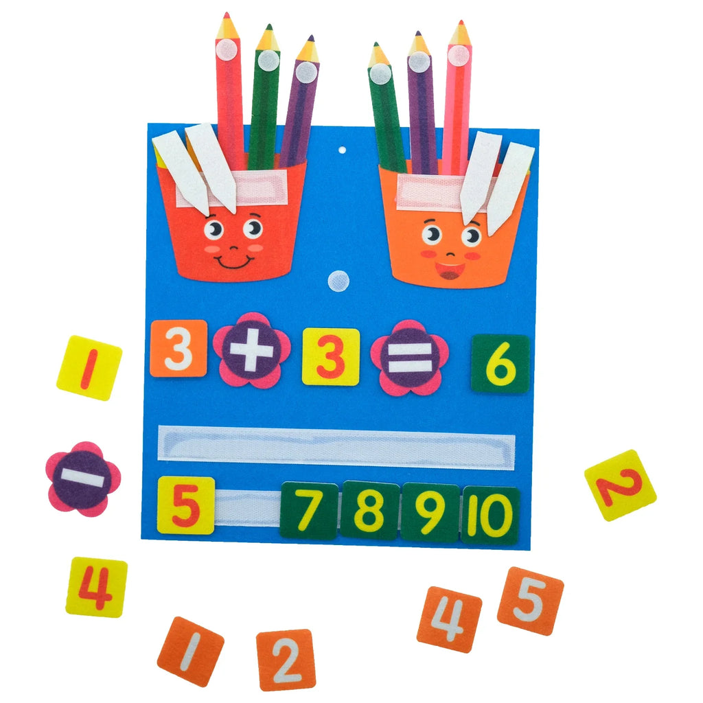 Montessori Toddler Math Felt Board Finger Number Learning Counting Preschool Manipulatives Learning Educational Toy Travel Game