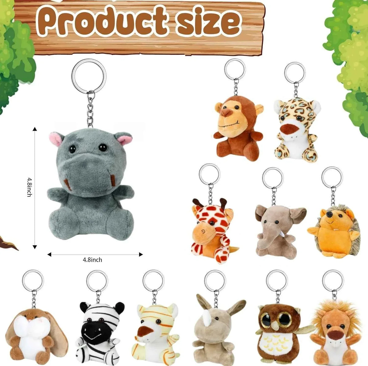 Mini Safari Plush Toy Set – Jungle Stuffed Animals Party Favor Pack