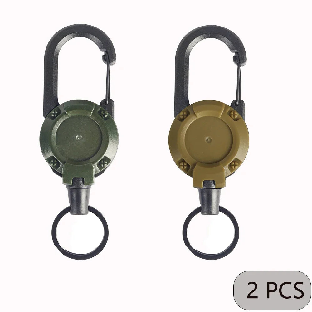 1/2/4pcs Extendable Retractable Holders Keychain Badge Reels Heavy Duty Clip With Carabiner Key Chain For Men Outdoor Bags