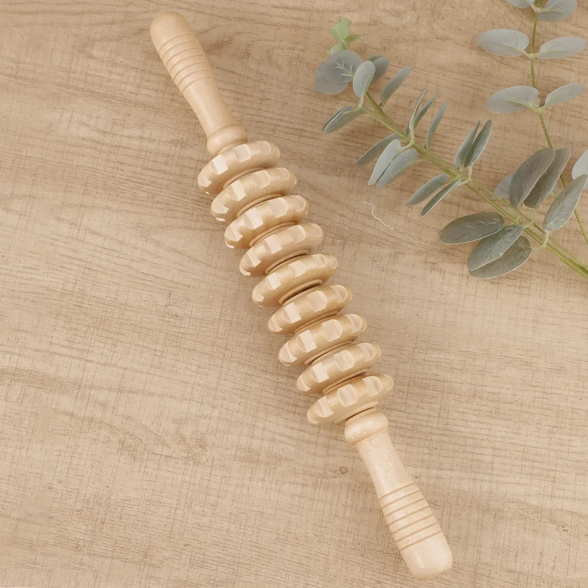 Wooden Therapy Massager Roller Trigger Point Massager Stick for Fascia Cellulite Muscle & Abdomen Body, Muscle Belly Relief Too