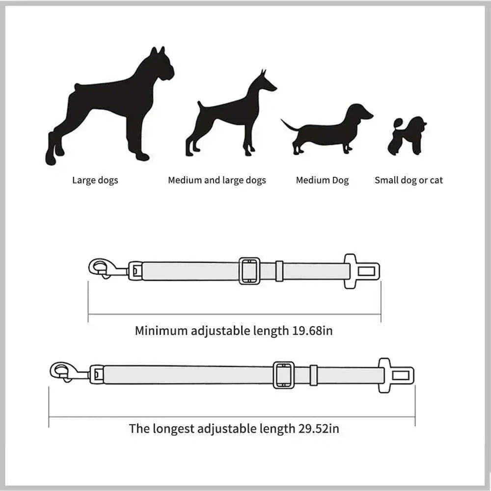 Pet Car Seat Belt Harness – Adjustable Safety Clip for Dogs & Cats