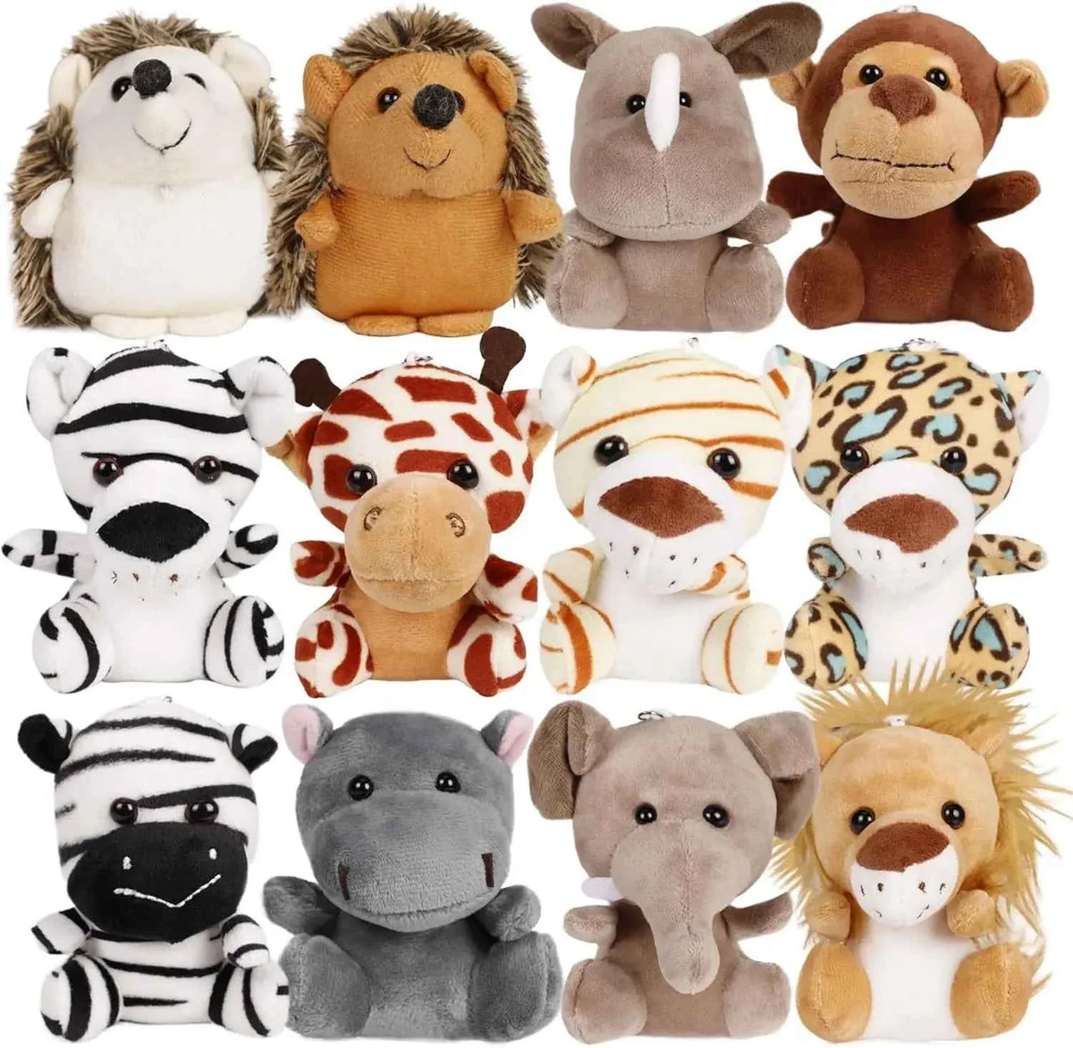 Mini Safari Plush Toy Set – Small Jungle Stuffed Animals Party Pack