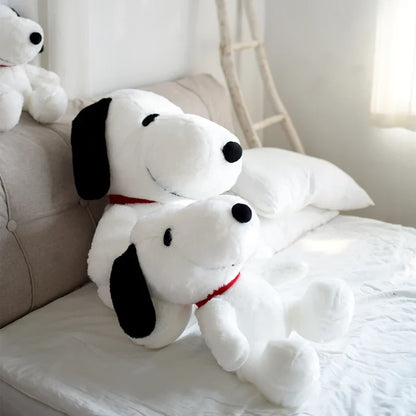 White Cartoon Dog Plush Pillow – Soft Stuffed Animal Doll