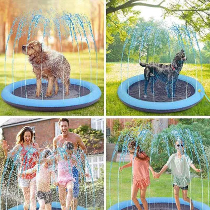Inflatable Pet Splash Pad & Swimming Pool – Outdoor Water Sprinkler Cooling Mat for Dogs & Kids (2 Designs, 3 Sizes)