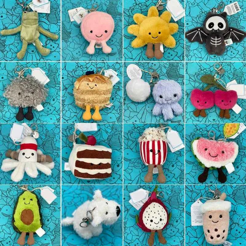 Mini Food Plush Bag Charm – Soft Jellyfish Cherry Watermelon Keychain Plush