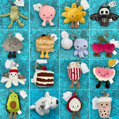 Mini Food Plush Bag Charm – Soft Jellyfish Cherry Watermelon Keychain Plush