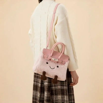 Cute Plush Doll Tote Bag – Large Capacity Kawaii Shoulder Bag