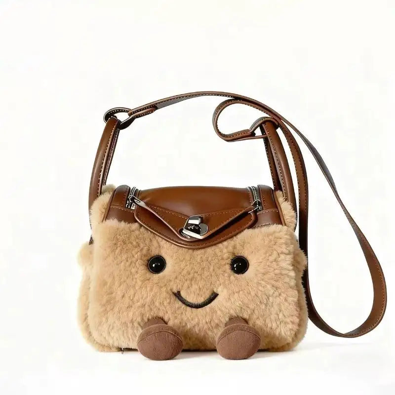 Cute Plush Doll Tote Bag – Large Capacity Kawaii Shoulder Bag