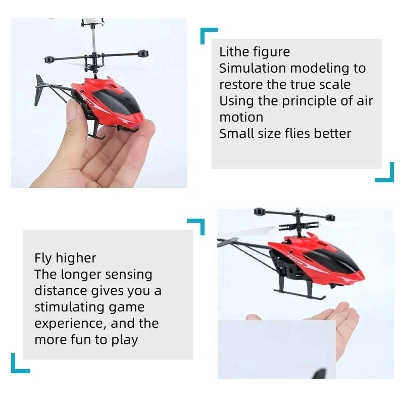 Rechargeable Mini RC Drone Remote Safe Fall-resistant RC Helicopters Drone ChildrenToys(No remote control battery)
