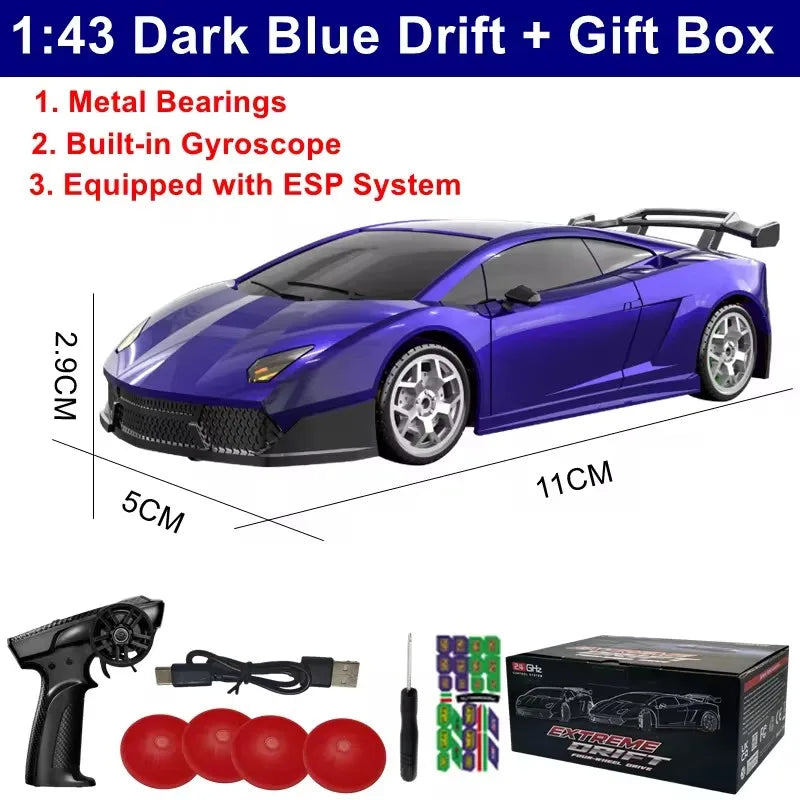 1/64 2.4G High speed Drift Rc Car 4WD Remote Control Car Four Wheel Drive Radio Controlled Mini RTR Racing Model Boy Toy Gift