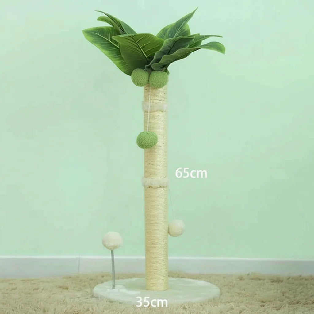 Cat Scratching Post Tree 65cm – Sisal Rope Scratch Tower with Hanging Toys