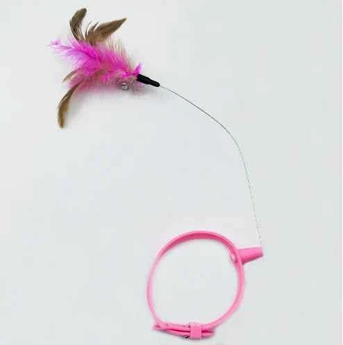 Adjustable Cat Collar Feather Teaser Toy with Bell