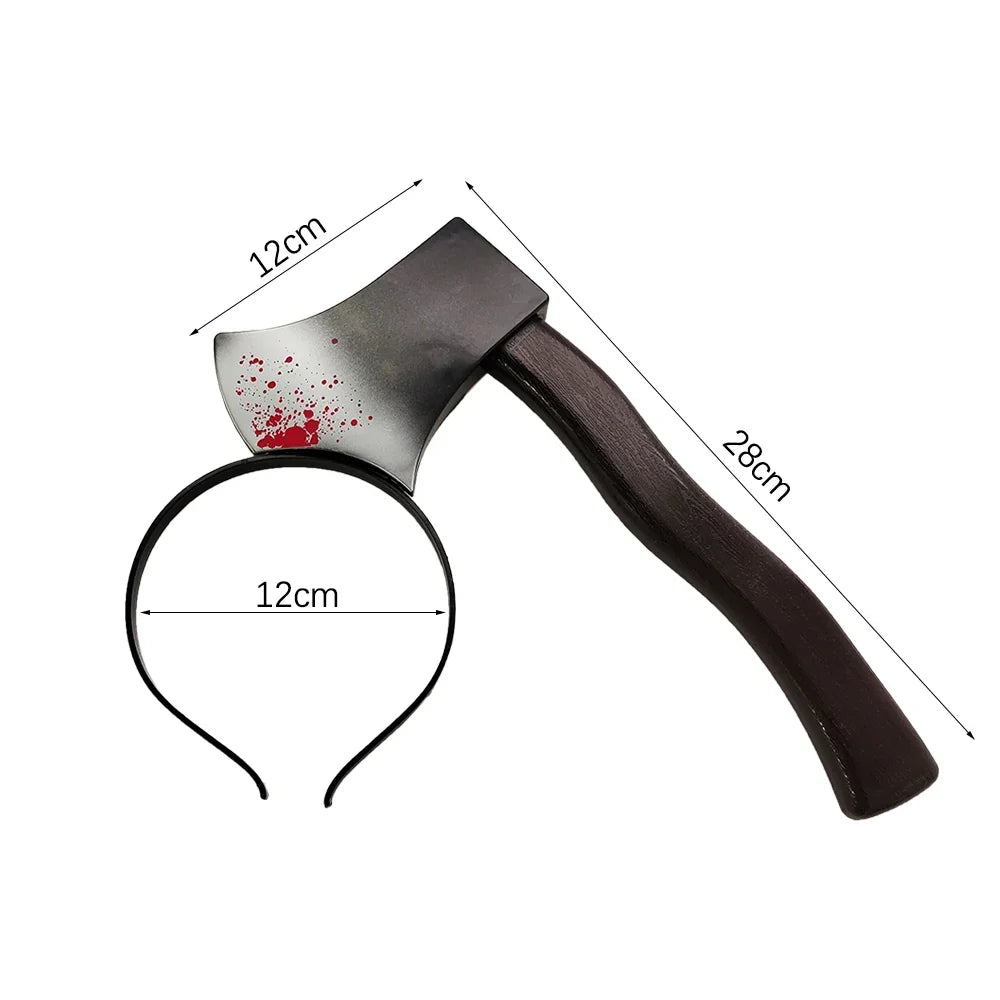 Halloween Hair Hoop Horror Blood Fake Ax Saws Knife Gothic Headband Halloween Party Masquerade Cosplay Prop Decor Accessories