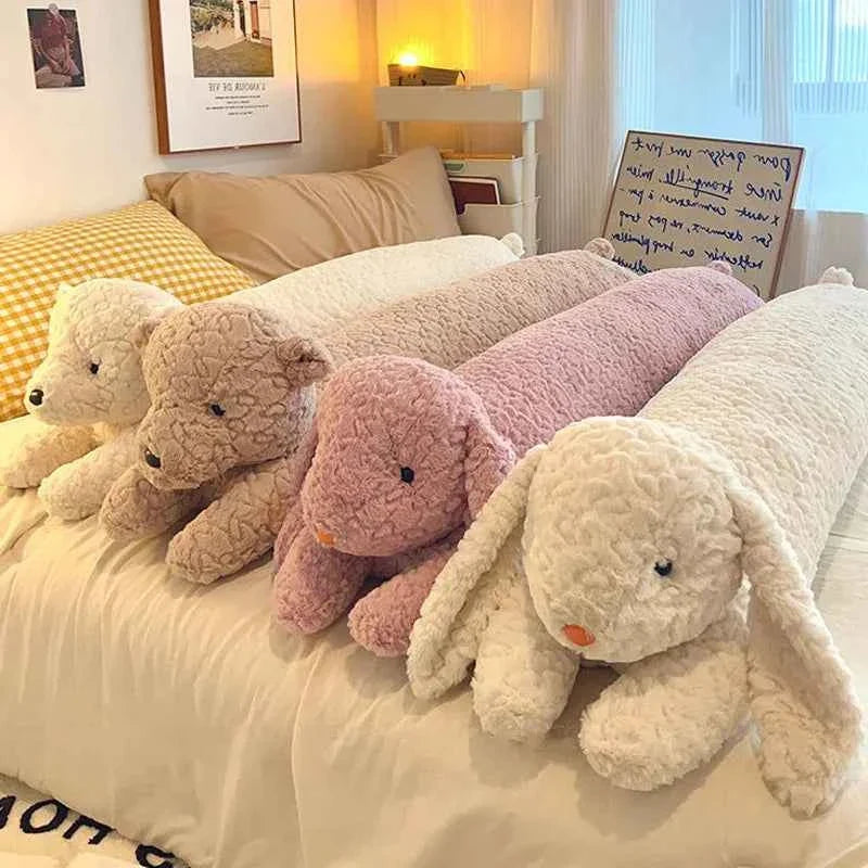Long Curly Animal Plush Pillow – Giant Stuffed Body Cushion