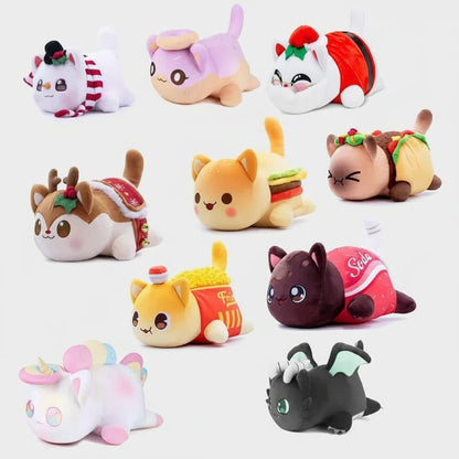 Food Cat Plush Pillow – 9.8" (25cm) Cute Snack Cat Stuffed Toy