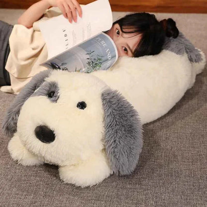 Soft Lying Dog Plush Toy – Giant Fluffy Puppy Hug Pillow