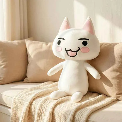 Oversized White Cat Plush Stuffed Animal – Giant Soft Kitten Hug Pillow Toy