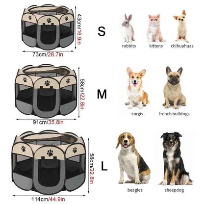 Folding Pet Tent Playpen – Portable Dog and Cat Outdoor Shelter