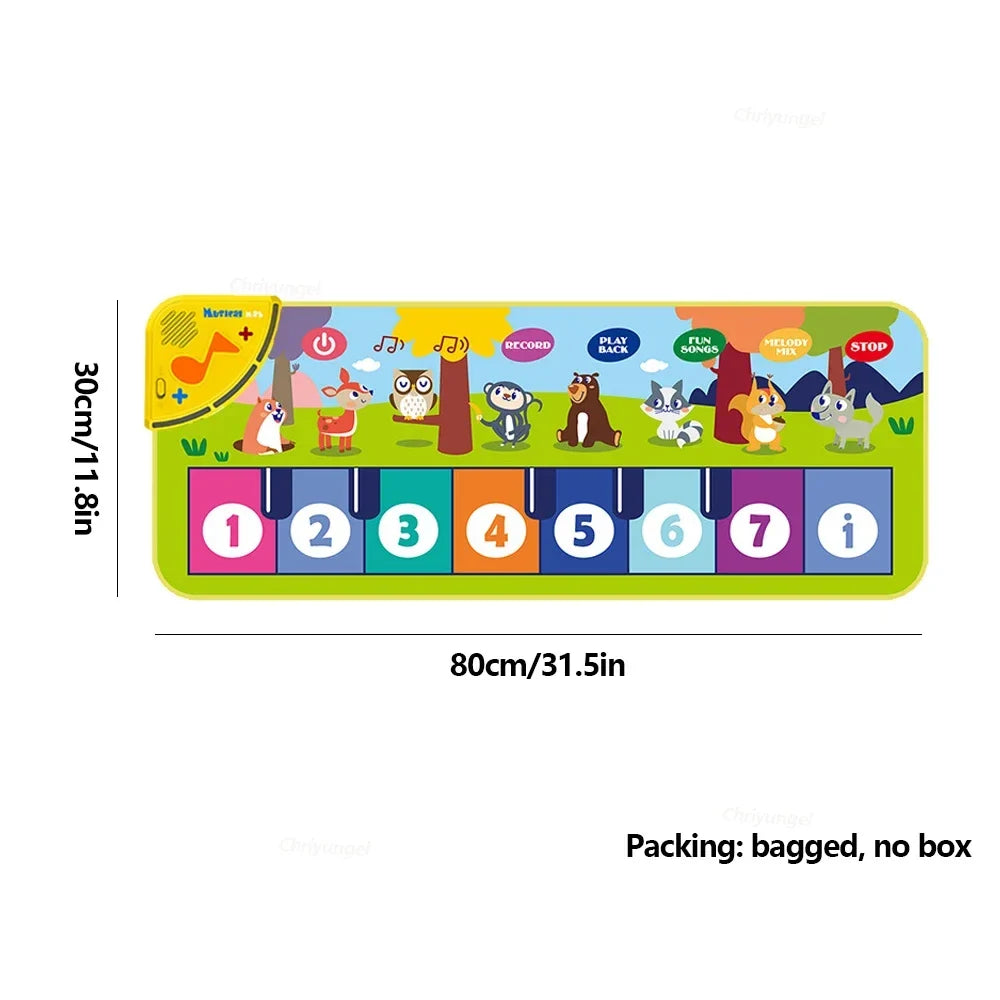 Piano Mat for Kids 80*30cm Toddlers Floor Keyboard Dance Mat Play Musical Carpet Music Instrument Toys Toddlers Girl Boy Gift