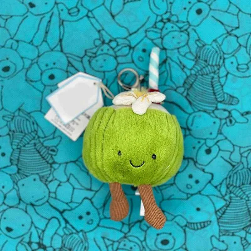 Mini Food Plush Bag Charm – Soft Jellyfish Cherry Watermelon Keychain Plush