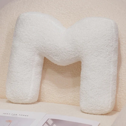 Kawaii English Letter Plush Pillow – Soft Stuffed Alphabet Sofa Cushion & Kids Learning Toy (A–Z + Heart)