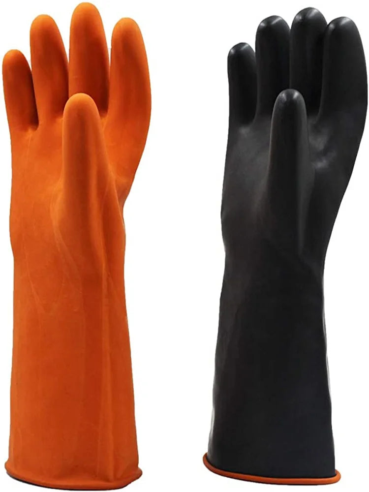 35cm Cleaning Gloves Latex Fingers Crubbing Rubber Kitchen Dishwashing Kitchen Tools Washing Scrub Silicone Gloves Black New