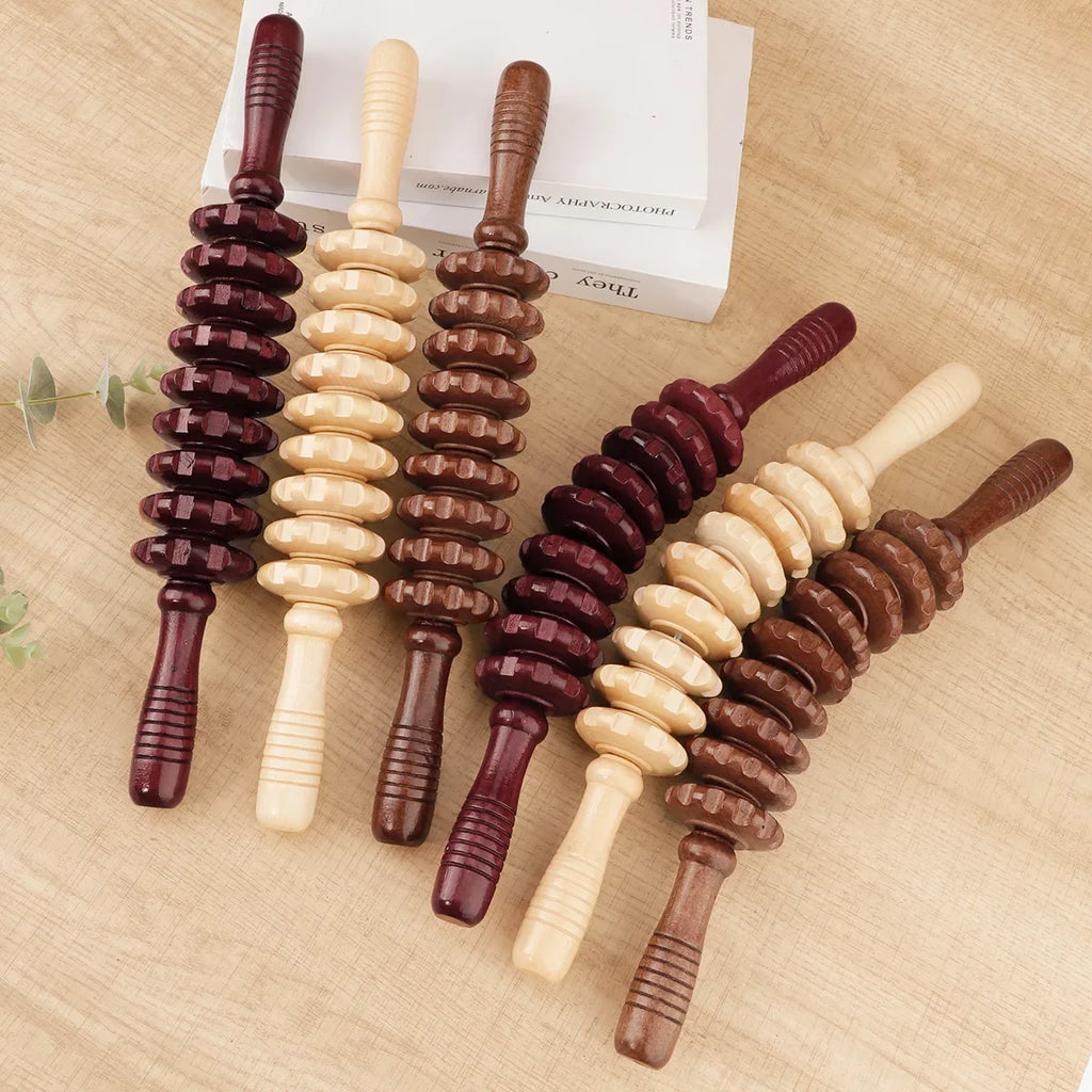 Wooden Therapy Massager Roller Trigger Point Massager Stick for Fascia Cellulite Muscle & Abdomen Body, Muscle Belly Relief Too