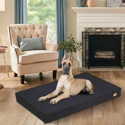 Orthopedic Dog Mattress Bed – Thick Sponge Foam Crate Cushion with Removable Washable Waterproof Cover, M/L/XL/XXL