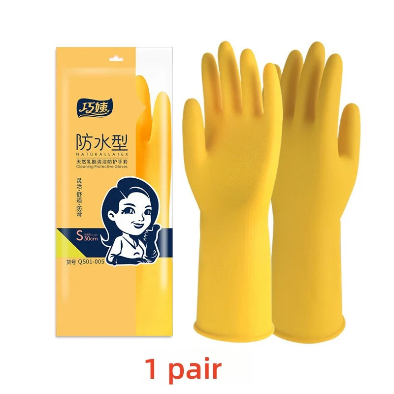 Lengthen Dishwashing Cleaning Silicone Gloves Rubber Dish Washing Glove Scrubber for Household Kitchen Clean Tool