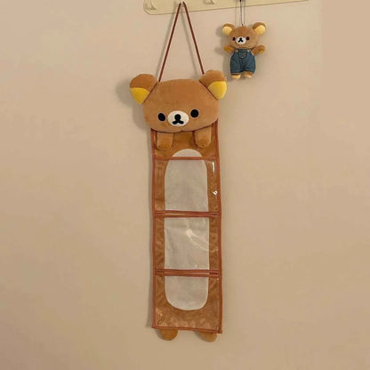 Kawaii Rilakkuma Wall Hanging Storage Bag Cartoon Bear Door