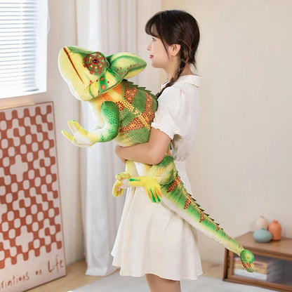Giant Realistic Chameleon Plush Toy – Long Stuffed Animal Pillow