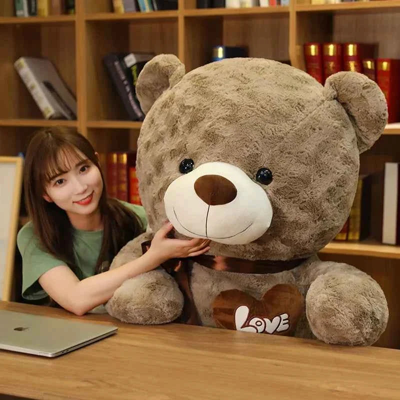 Cute Teddy Bear Plush Toy with Love – Soft Stuffed Animal Pillow Gift for Kids & Lovers