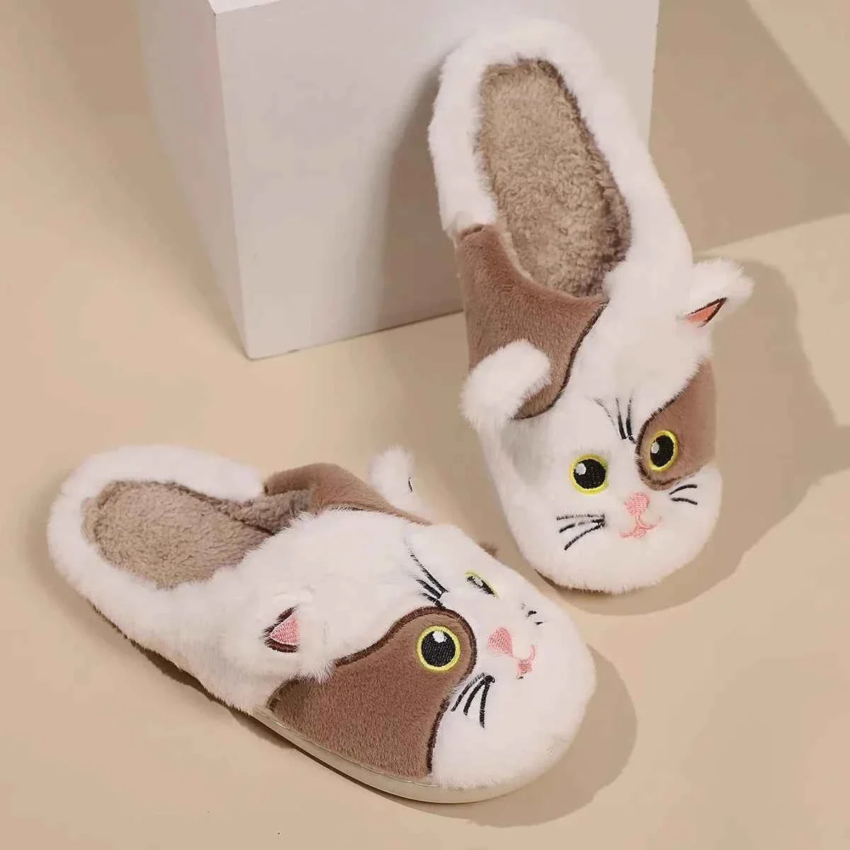 Ladies' Slippers Cute Cat Slippers New Autumn Winter Styles