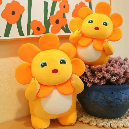 Kawaii Sunflower Nailong Plush Toy – Cute Smiling Dinosaur Stuffed Animal Pillow