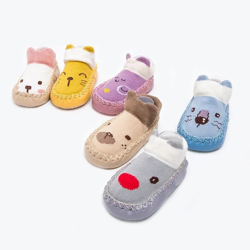 Baby Socks Slippers With Rubber Soles Girl Boy Infant Newborn Children Floor Socks Shoes Anti Slip Soft Sole Toddlers Indoor