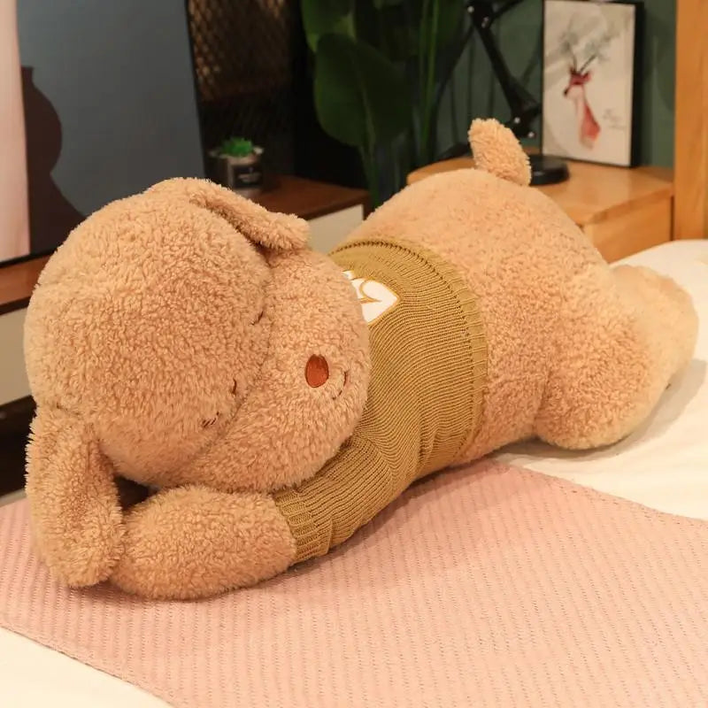 Giant Lying Dog Plush Toy – Soft Sweater Puppy Body Pillow