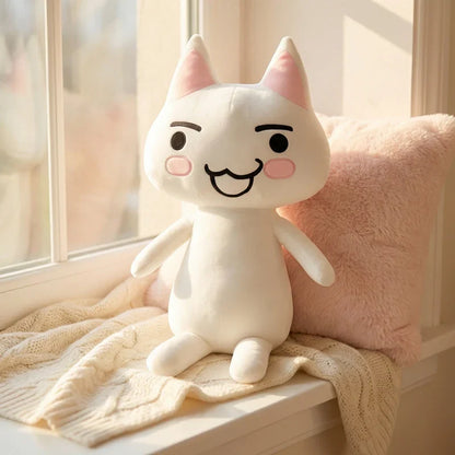 Oversized White Cat Plush Stuffed Animal – Giant Soft Kitten Hug Pillow Toy