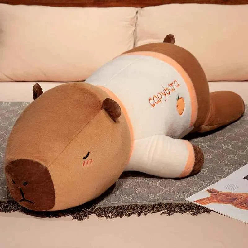 Giant Cute Capybara Plush Doll (29.5-39.4 in) - T-shirt Throw Pillow Best Gift
