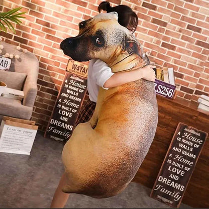 3D Lifelike Dog Throw Pillow – Funny Cute Dog Head Printed Cushion for Home