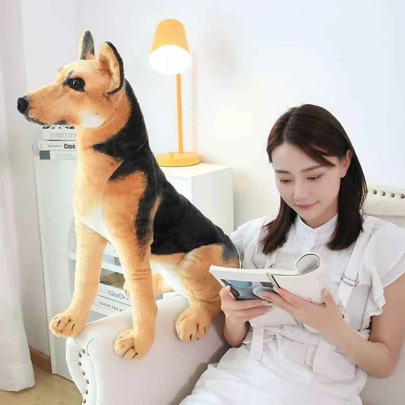 Realistic Sitting Dog Plush Toy – Rottweiler, Beagle, German Shepherd & Dalmatian
