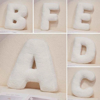 Kawaii English Letter Plush Pillow – Soft Stuffed Alphabet Sofa Cushion & Kids Learning Toy (A–Z + Heart)